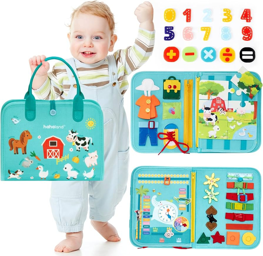 Busy Board for Toddlers Boys Girls Montessori Toys for 3+ Year Old - Farm Animals Toys Preschool ... | Amazon (US)