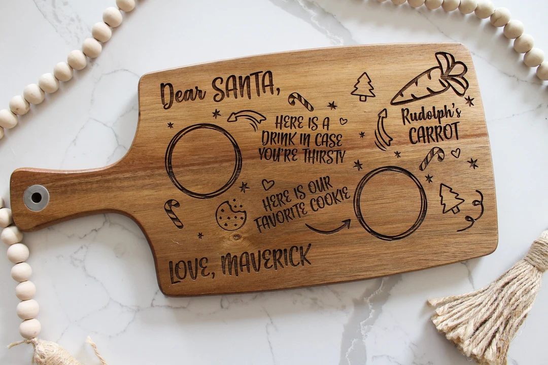 Custom Santa Cookie Plate | Christmas Eve Cookie Tray | Santa Cookie and Milk Platter | Dear Sant... | Etsy (US)