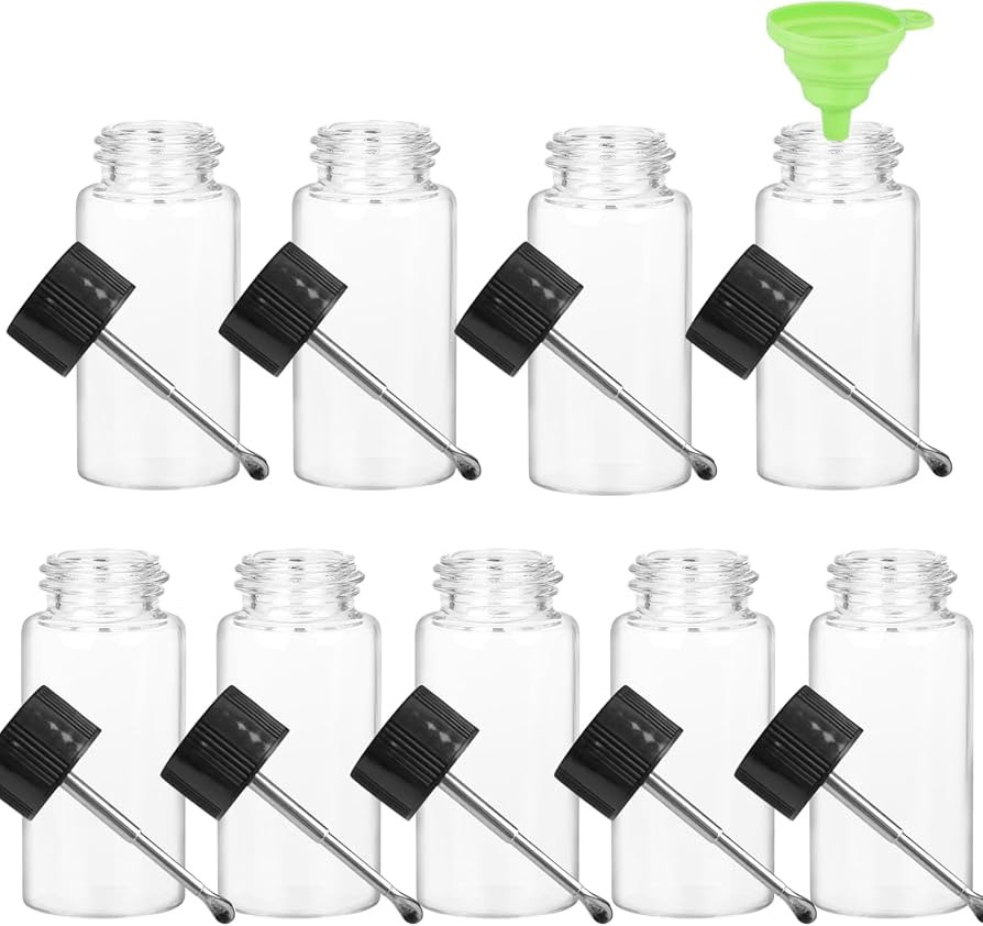 9PACK Travel Mini Bottle Dispenser, with Folding Funnel, Expandable metal spoon, Portable Glass J... | Amazon (US)
