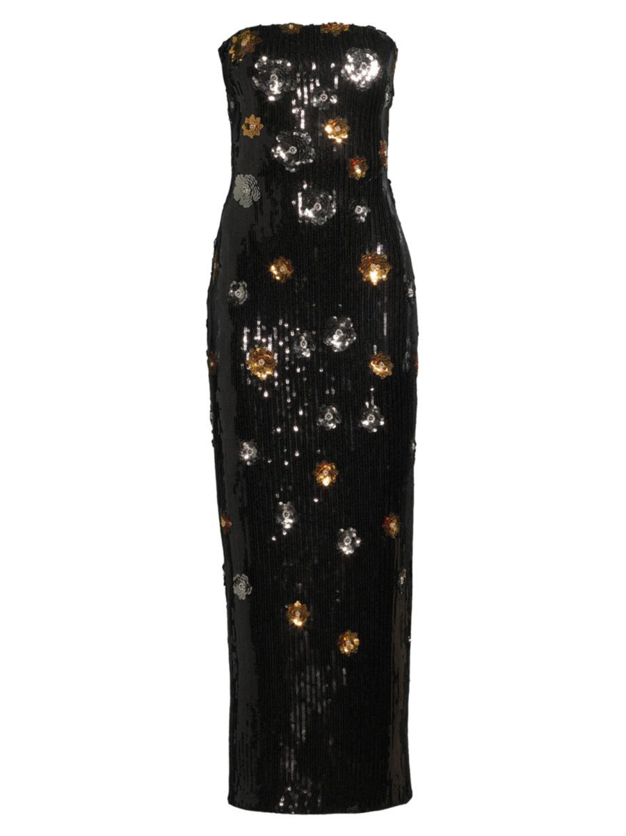 Shiloh Floral Sequined Midi-Dress | Saks Fifth Avenue
