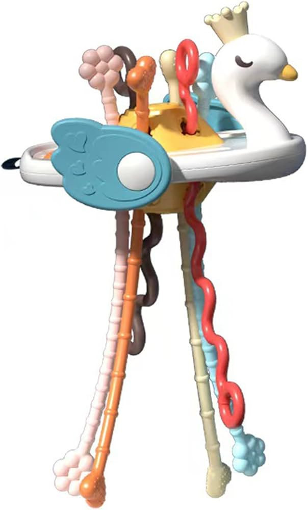 Baby Pull String Activity Toy with Bubble Pop & Teether, Montessori Toys for Babies 6 9 12 Months... | Amazon (US)