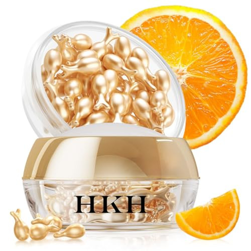 HKH Vitamin C Super Serum for Face - Anti Aging Skincare Vitamin E Facial Serum Capsules with Niacinamide - Vit C Serum Oil for Women - Moisturise & Even Skin Tone - Travel Friendly (38 Capsules) | Amazon (US)