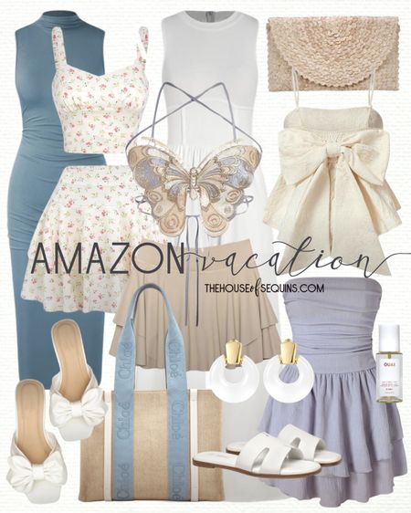 Shop these Amazon Vacation Outfit and Resortwear finds! Matching set, ruffle skirt, midi dress, woven clutch, mini dress, jumpsuit, skirt, slide sandals, butterfly top, summer dress, Chloe linen tote bag and more! 

Follow my shop @thehouseofsequins on the @shop.LTK app to shop this post and get my exclusive app-only content!

#liketkit 
@shop.ltk
https://liketk.it/4HRkz

#LTKTravel #LTKSeasonal #LTKFindsUnder50