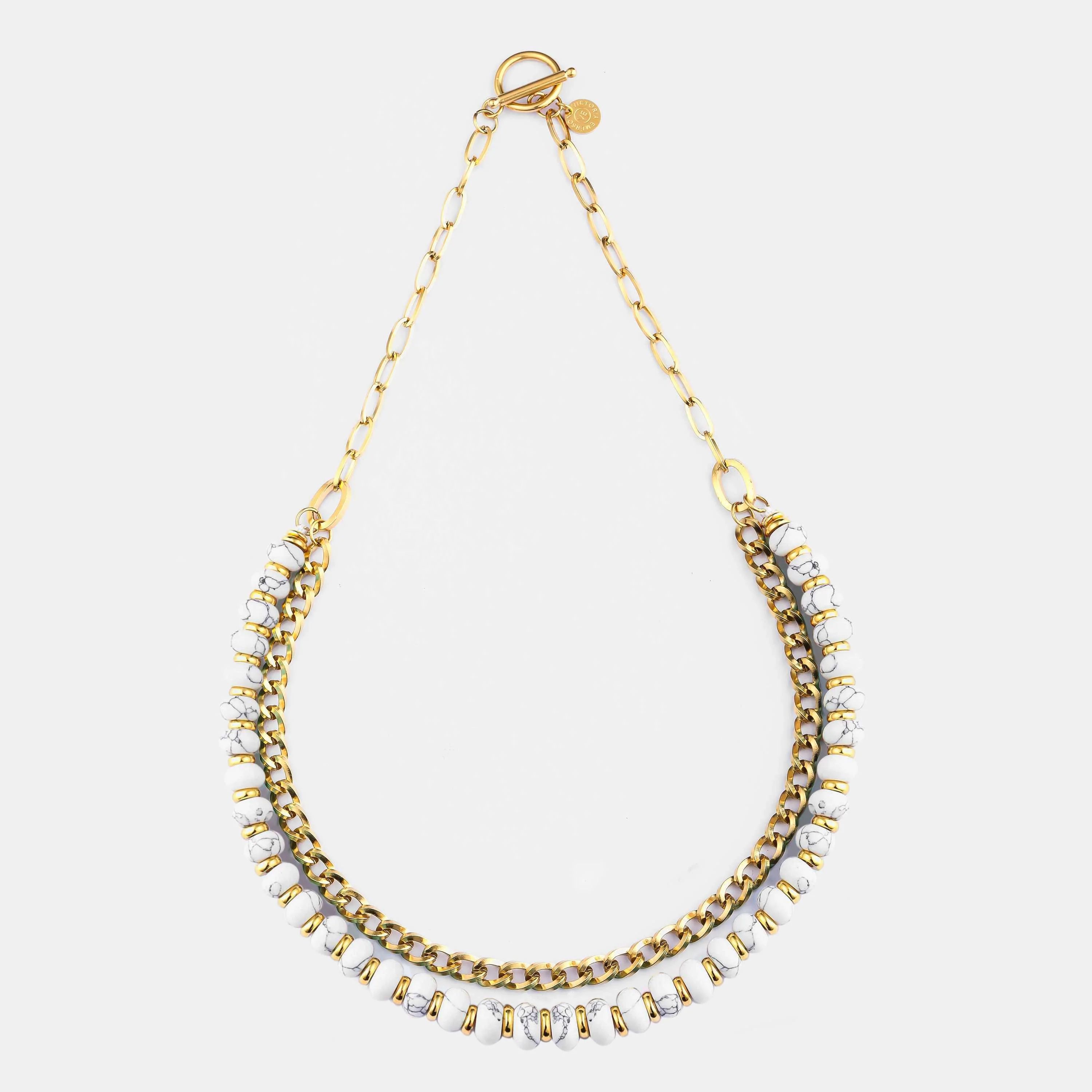 Riley Marble Layered Necklace | Victoria Emerson