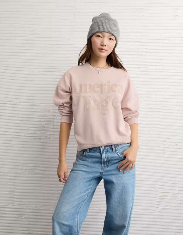 AE Velvet Graphic Crew Neck Sweatshirt | American Eagle Outfitters (US & CA)