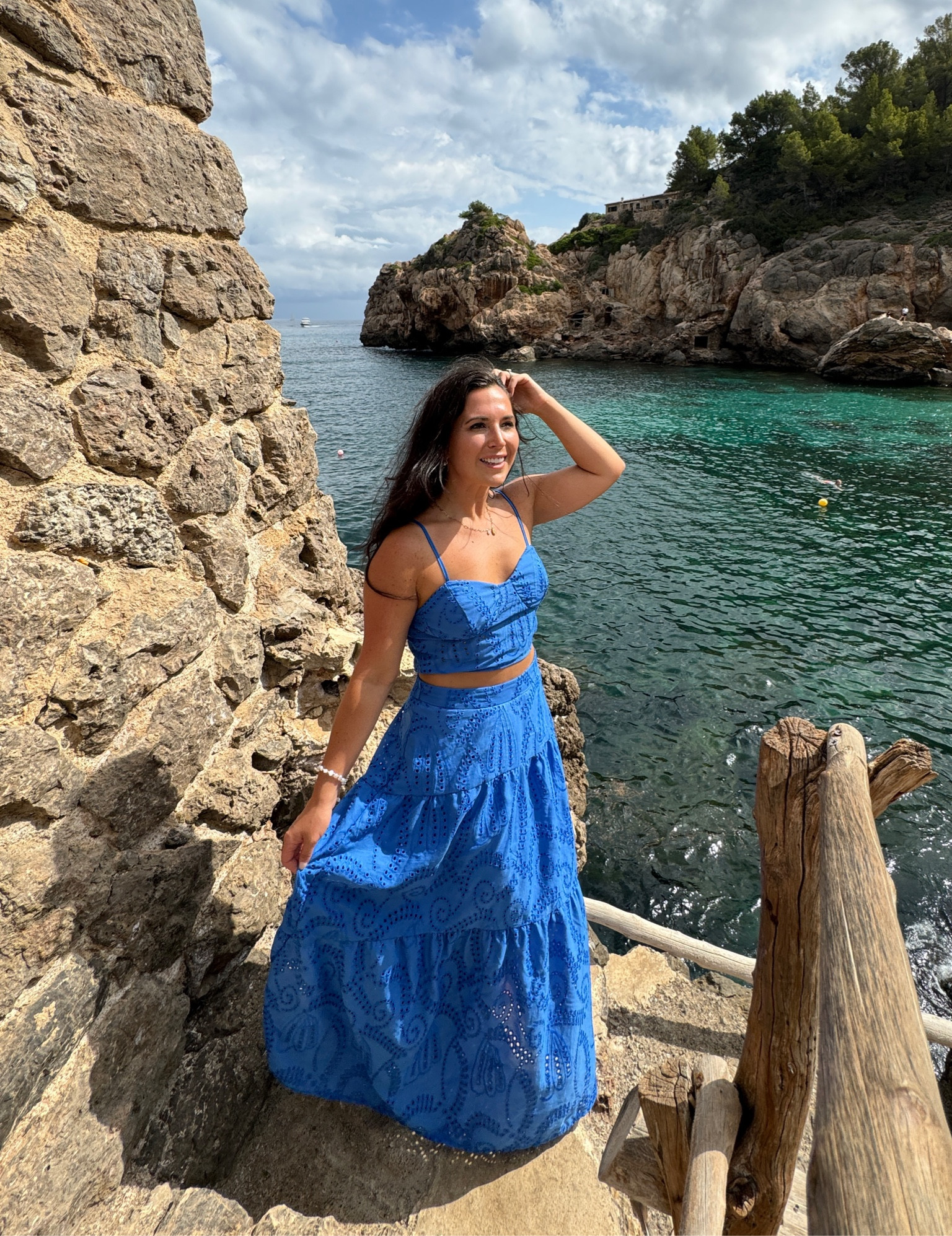 This set is stunning and definitely looks more expensive than it is! It’s a light weight material perfect for summer! 

TTS 
Wearing a small
The skirt is not too long, perfect for shorties in 5’2 

#LTKSeasonal #LTKFindsUnder50 #LTKTravel