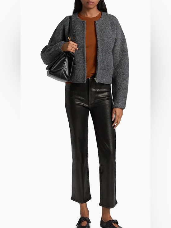 NWT FRAME Lofty Crochet Detail Merino Wool & Alpaca Zip Cardigan L | Poshmark