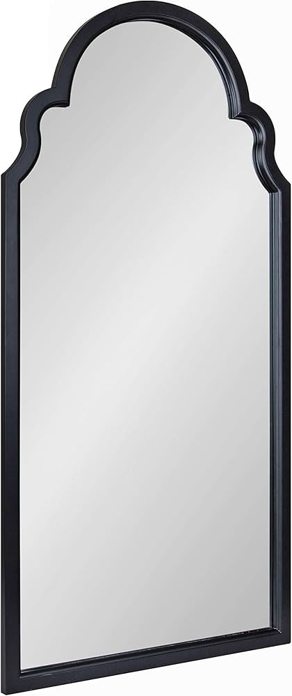 Kate and Laurel Hogan Modern Arched Wall Mirror, 24 x 48, Black, Glam Moroccan Mirror for Wall | Amazon (US)