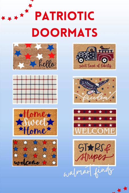 Patriotic Door Mats at great prices from Walmart!!! These are so cute for Memorial Day or 4th of July! 

//
Walmart home
Walmart finds
4th of July doormat 
Memorial Day door mat
Patriotic doormat 

#LTKSaleAlert #LTKHome #LTKSeasonal