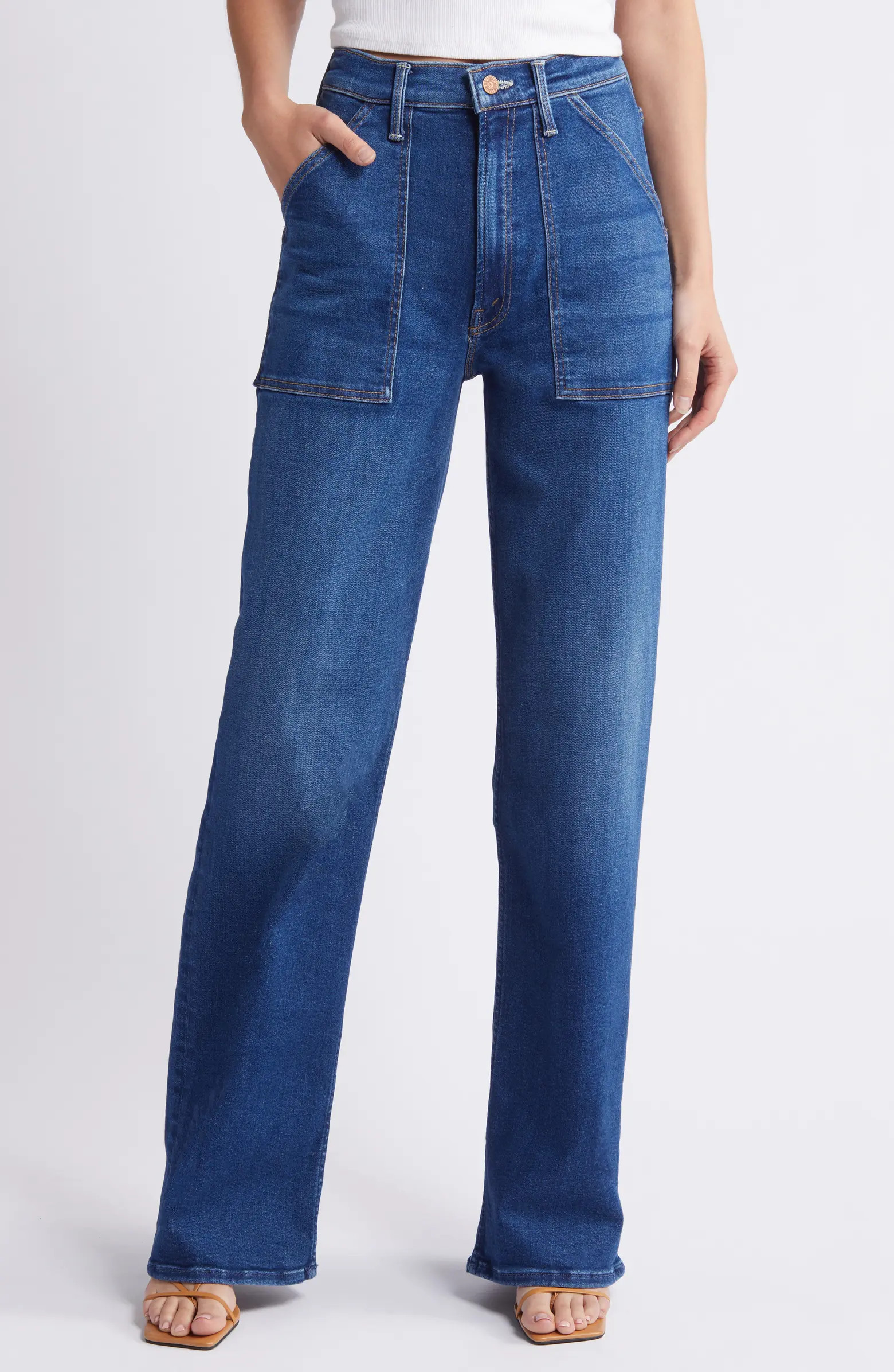 MOTHER The Patch Maven Heel Wide Leg Jeans | Nordstrom | Nordstrom