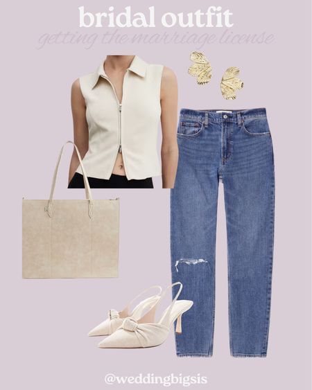 The perfect bridal outfit🤍🫶🏼 casual tank, mom jeans, chunky earrings, beis tote and the cutest pumps!

Bridal fashion, bride outfit, outfit inspiration, outfit idea, honeymoon, wedding, rehearsal dinner, welcome dinner, bridal shower dress, white dress, white outfit, white shoes, bridal accessories 

#LTKwedding