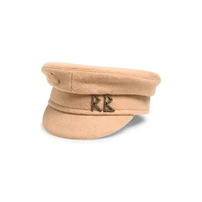 Ruslan Baginskiy Safety Pin Wool Baker Boy Cap in Beige at Nordstrom, Size Large | Nordstrom