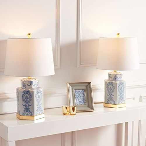 SAFAVIEH Lighting Collection Bodin Blue/ White 23-inch Bedroom Living Room Home Office Desk Night... | Amazon (US)