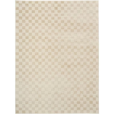 Nourison Serenity Home Checkered Indoor Area Rug Beige 3'11" x 5'11" | Target