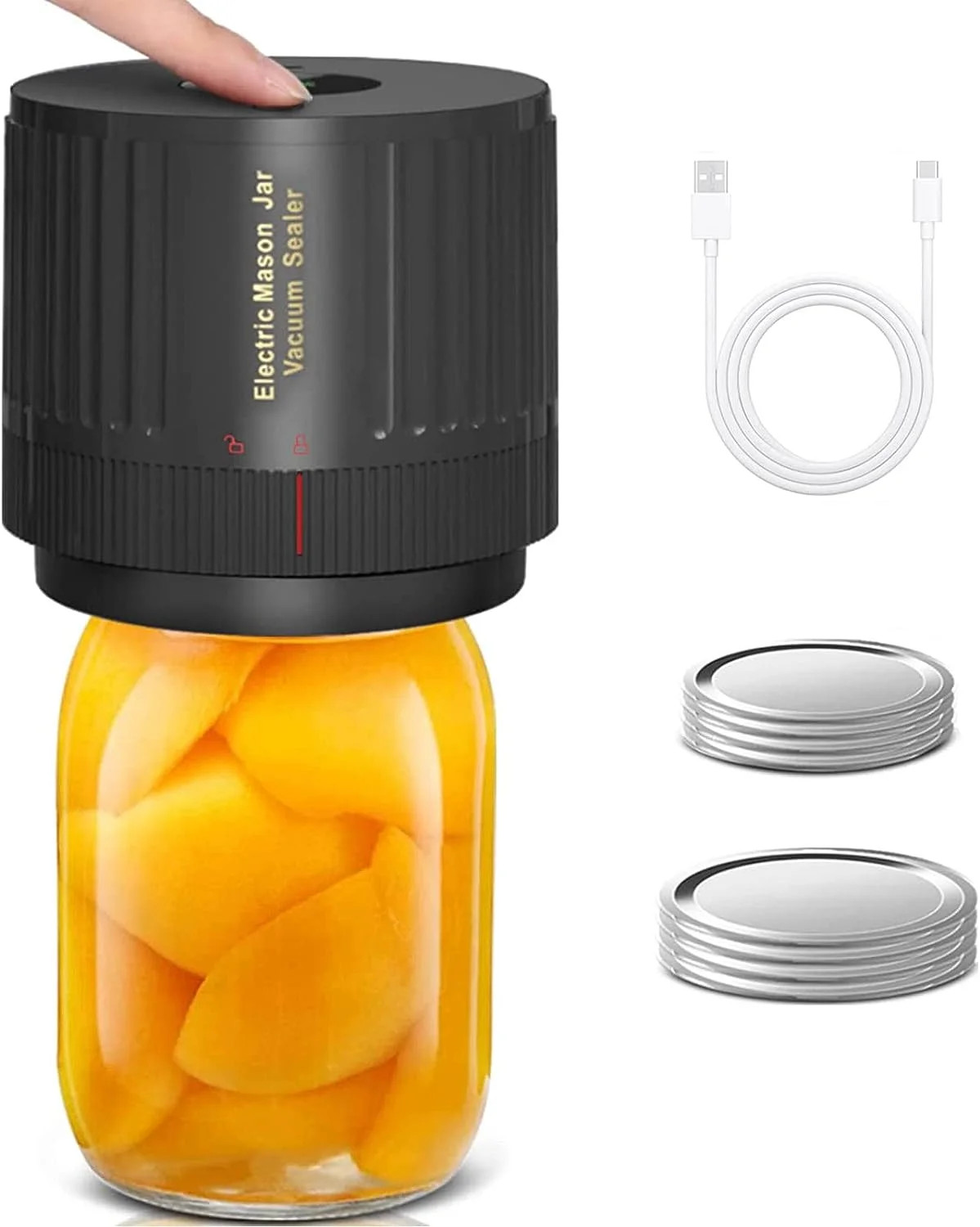 Electric Mason Jar Vacuum Sealer, Cordless Vacuum Sealer Kit for Wide-Mouth & Regular-Mouth Mason... | Walmart (US)