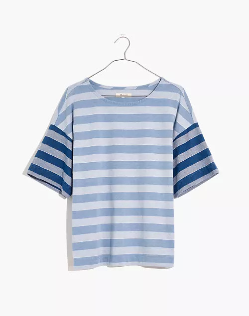 Plus Indigo Stripe-Block Tee | Madewell