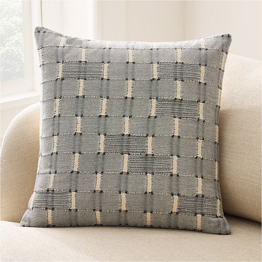 Embroidered Modern Blocks Pillow Cover | West Elm (US)