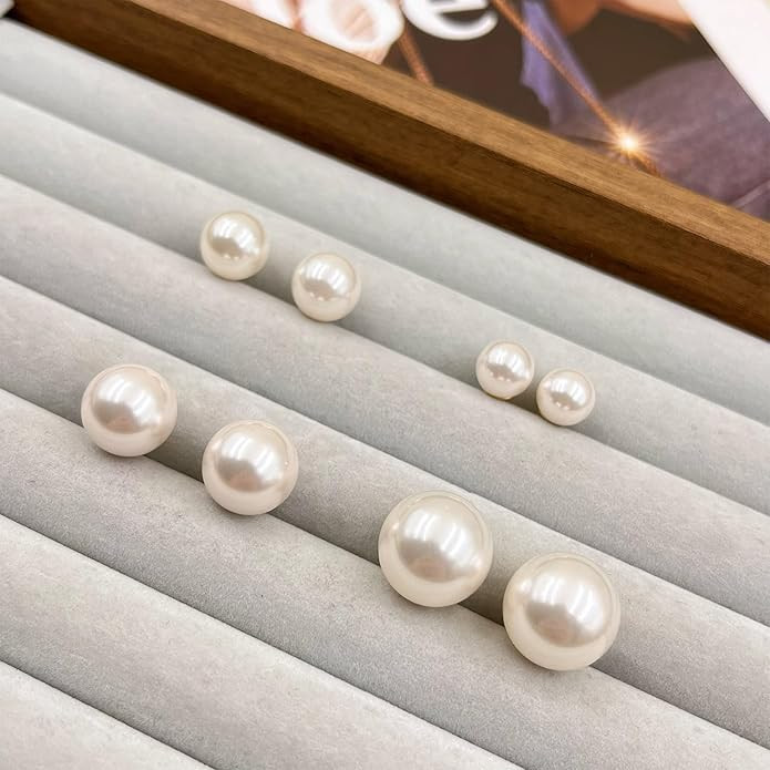 14mm Oversize Pearl Stud Earrings for Women - Pearl earrings for women-Faux Pearl,-Simulated Pear... | Amazon (US)