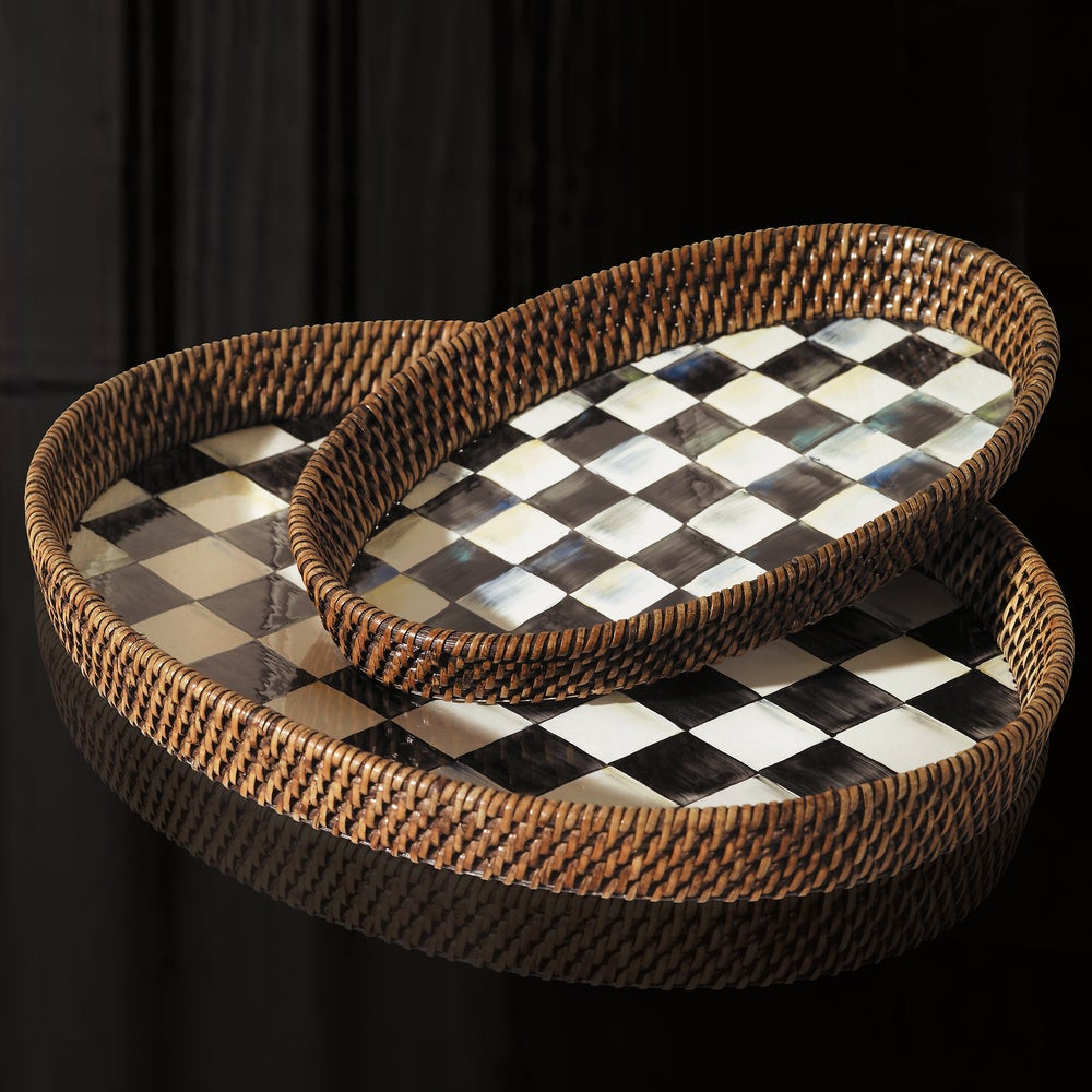 Rattan & Enamel Tray | MacKenzie-Childs