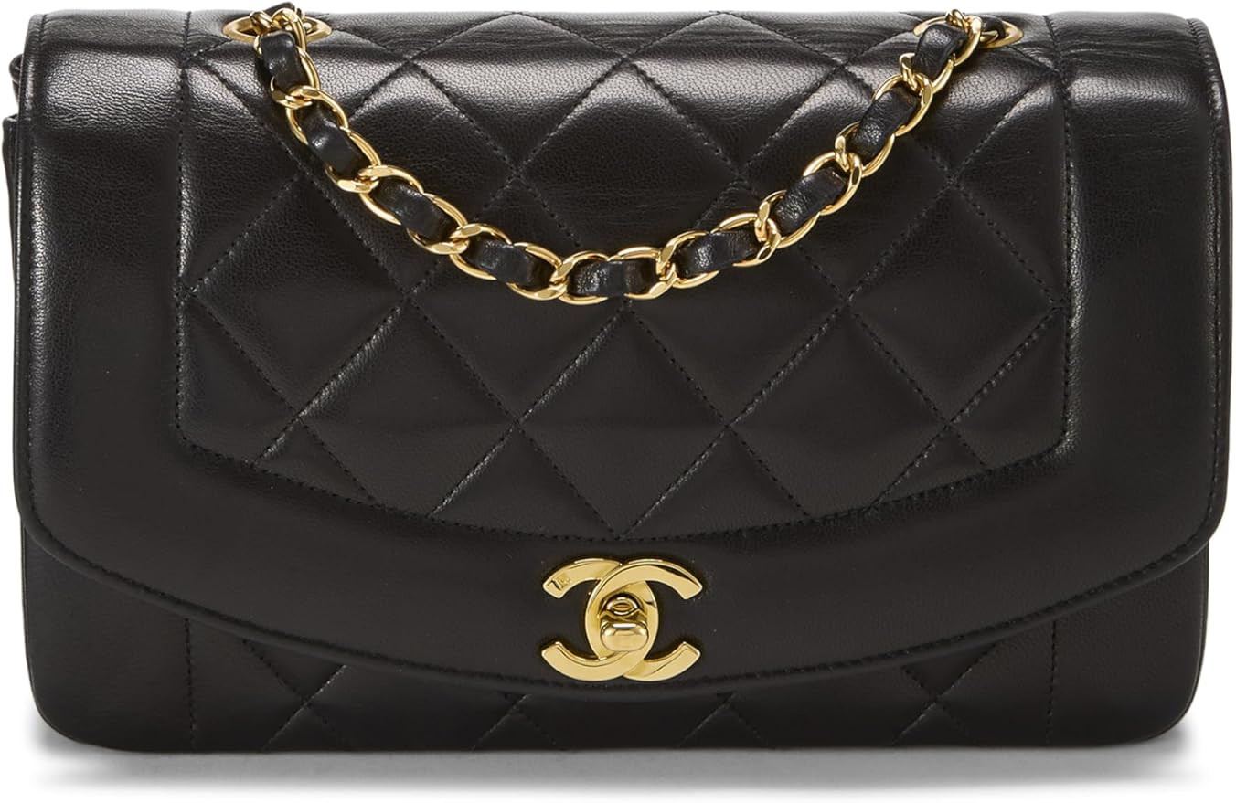 Amazon.com: Chanel, Pre-loved Black Quilted Lambskin Diana Flap Small, Black : Amazon Luxury | Amazon (US)