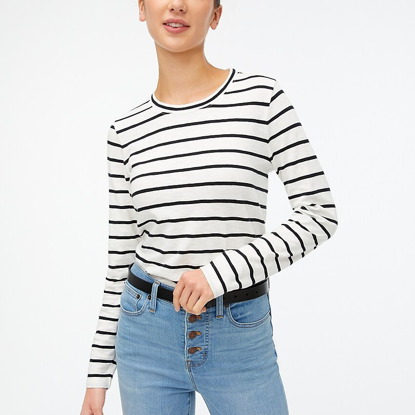 Striped long-sleeve girlfriend tee | J.Crew Factory