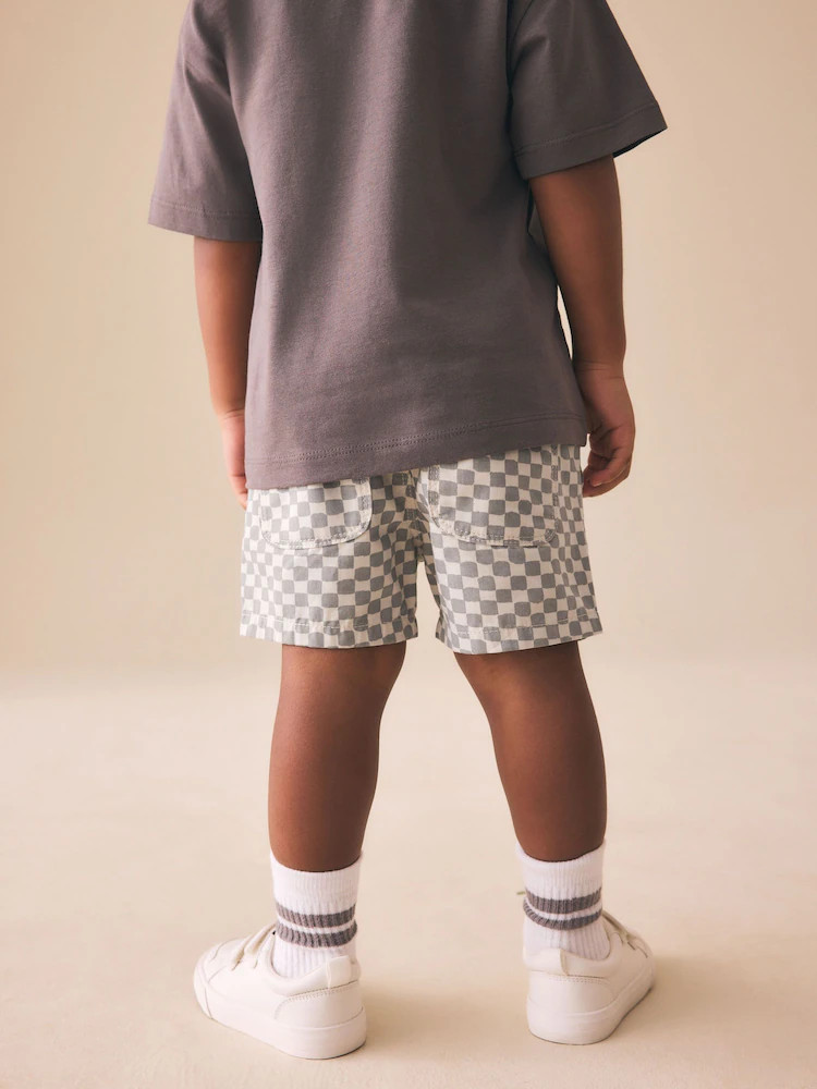 Neutral Checkerboard Pull On Shorts (3mths-7yrs) | Next US