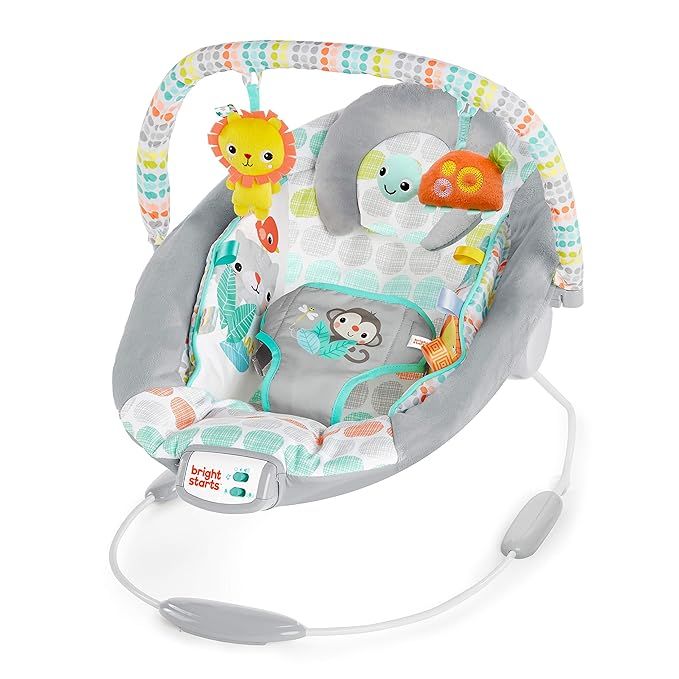Amazon.com : Bright Starts Whimsical Wild Comfy Baby Bouncer Seat with Soothing Vibration and Mus... | Amazon (US)