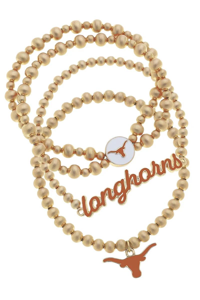 Texas Longhorns Ball Bead Stretch Bracelet Stack | CANVAS