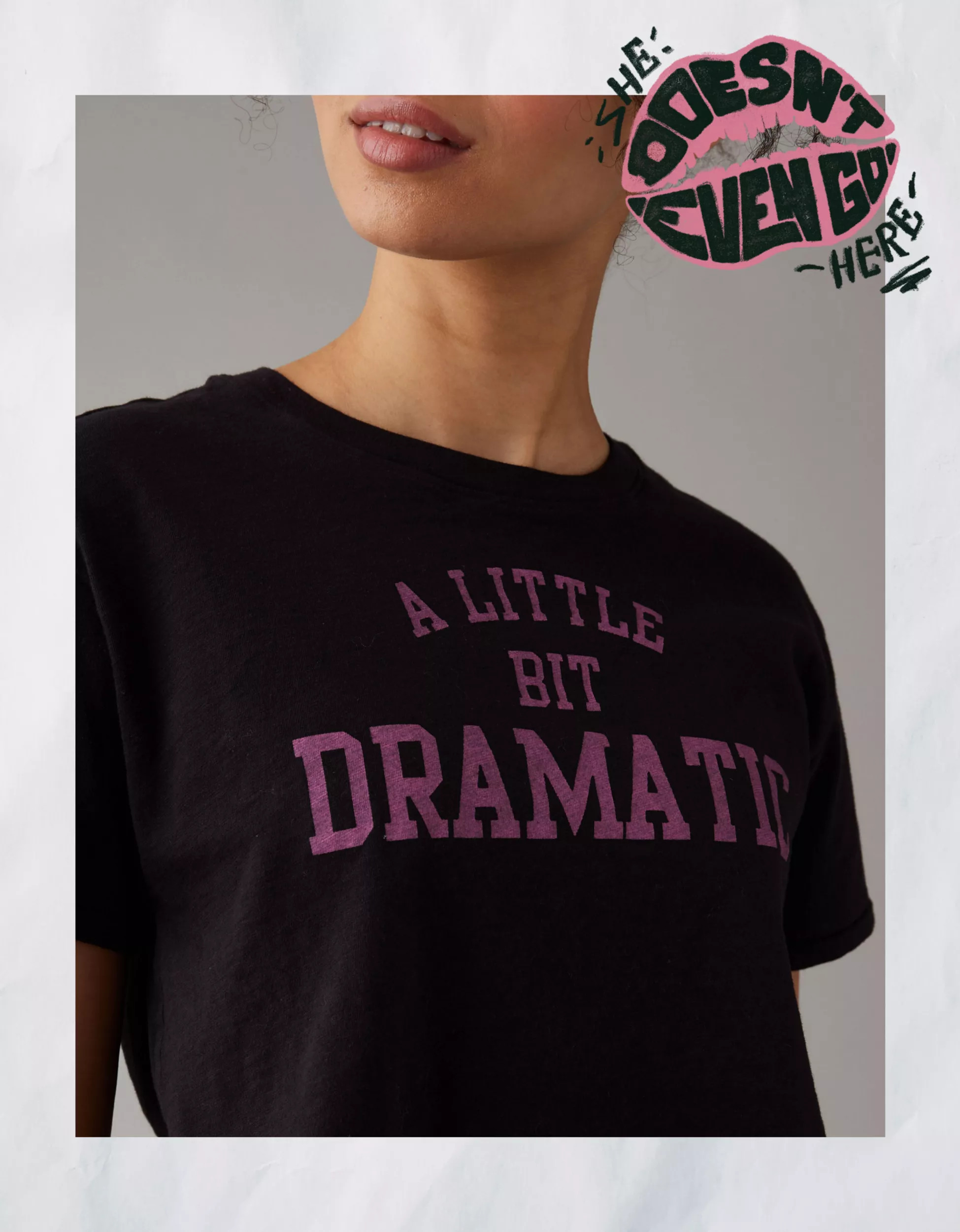 AE x Mean Girls A Little Bit Dramatic Cropped Tee | American Eagle Outfitters (US & CA)