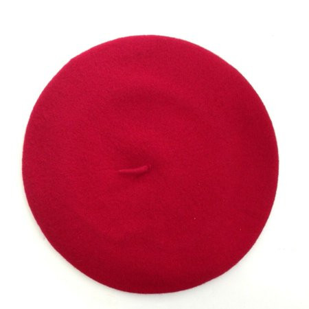 Classic French Beret - 100% WOOL - Scarlet Red - 11"" in diameter across the top | Walmart (US)