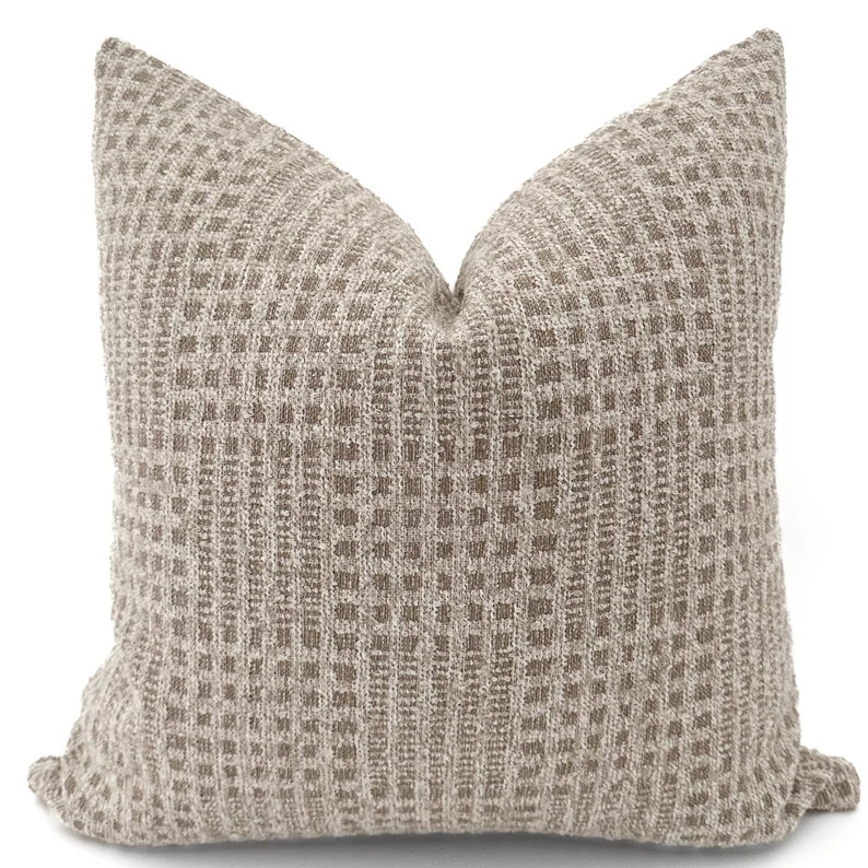 Patchwork Taupe Pillow Cover, Textured Pillow Cover, Decorative Pillows, Tan Pillows, Neutral Pil... | Etsy (US)