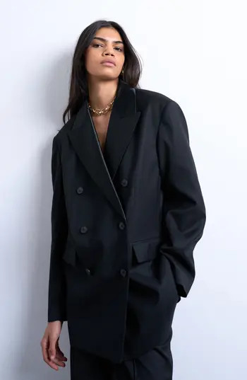 Topshop Double Breasted Tuxedo Blazer in Black at Nordstrom Rack, Size 0 Us (Fits Like 00) | Nordstrom Rack