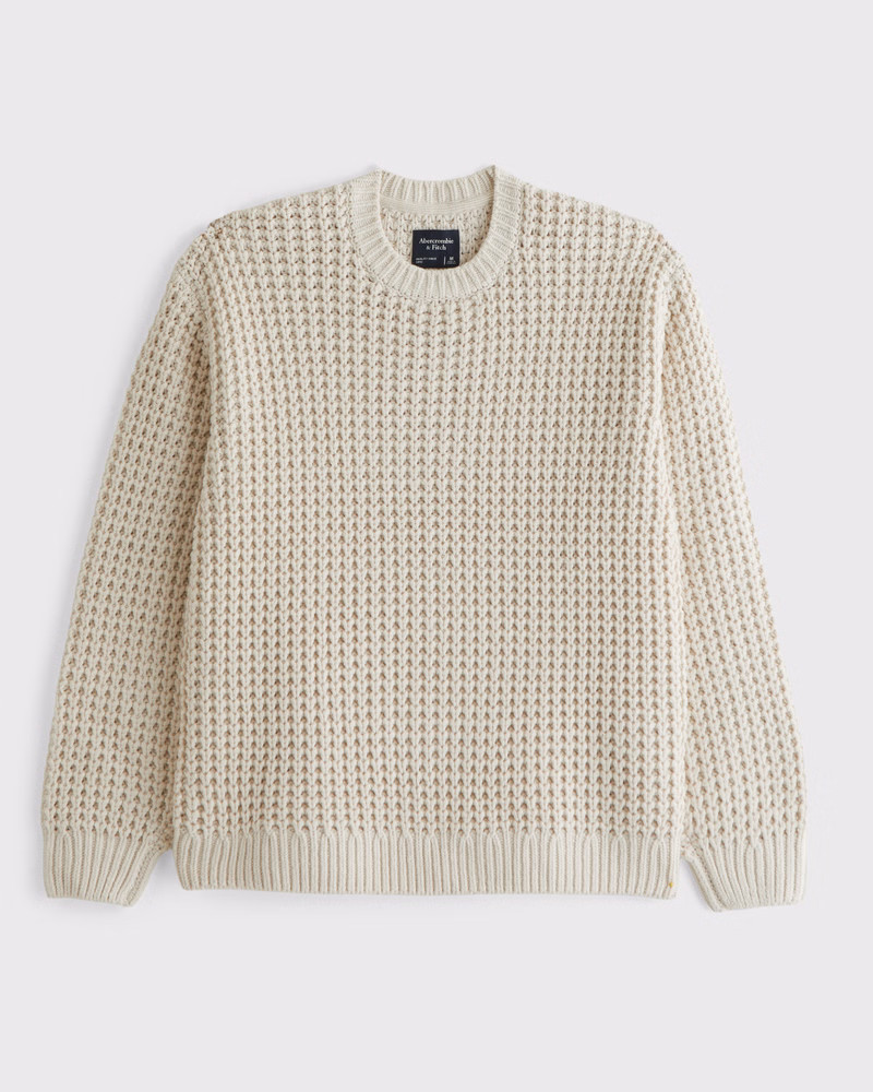 Chunky Waffle Crew Sweater | Abercrombie & Fitch (US)