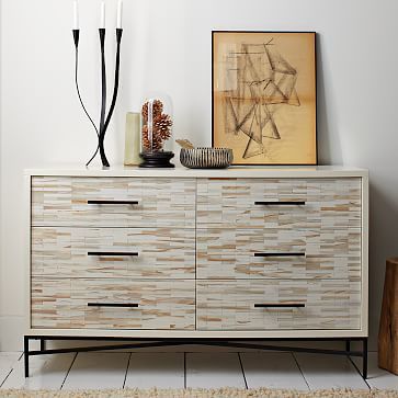 Wood Tiled 6-Drawer Dresser | West Elm (US)