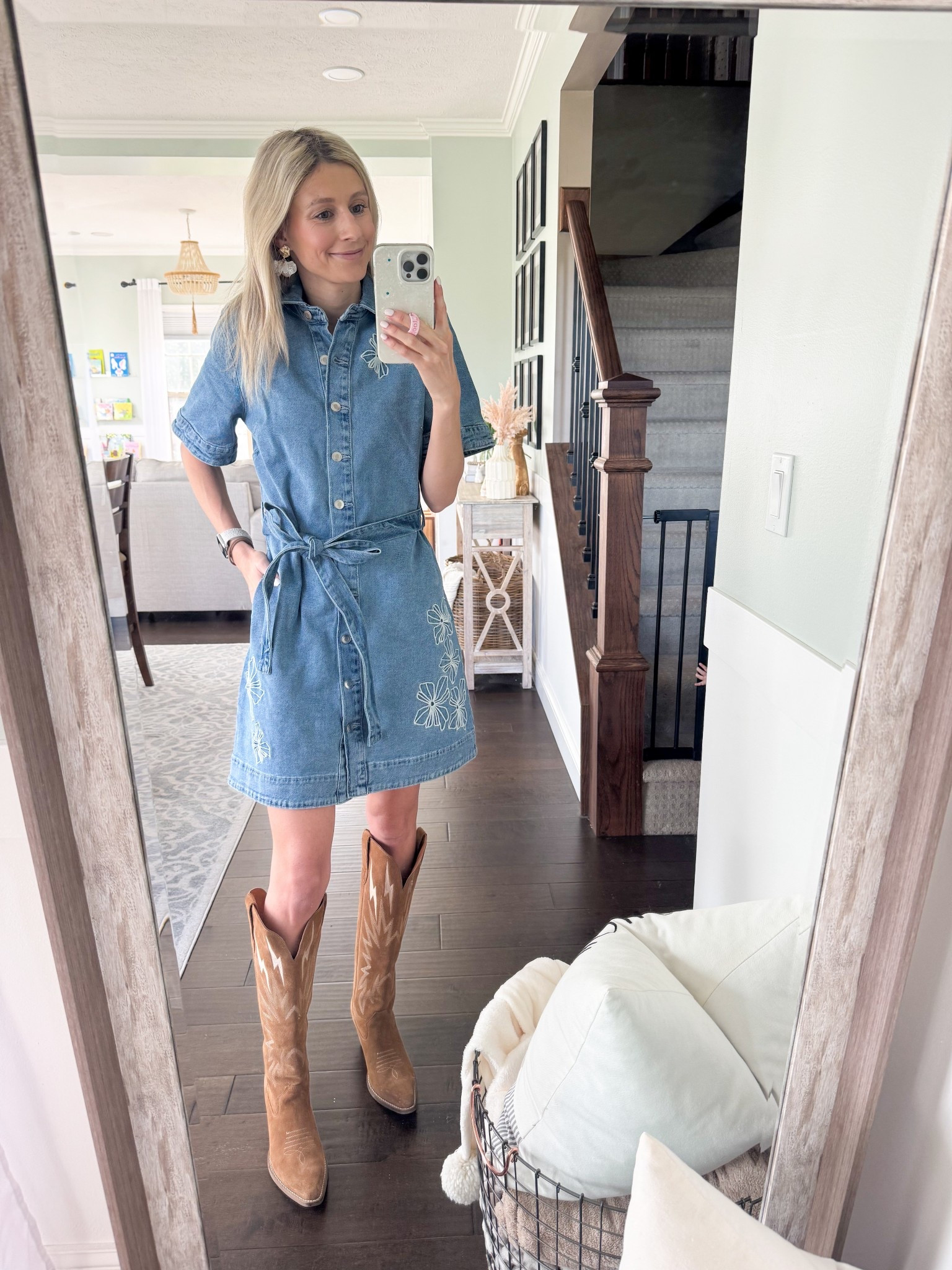 Denim dress dreams!! Walmart on fire lately 😍 runs a little big, so I would size down if you are in between sizes. Dress up or down! // country concert // Nashville // spring inspo // cowboy boots

#LTKootd #LTKFestival #LTKSeasonal