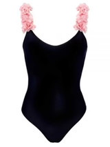 'Eve' Pink Feather Trim Swimsuit | Goodnight Macaroon