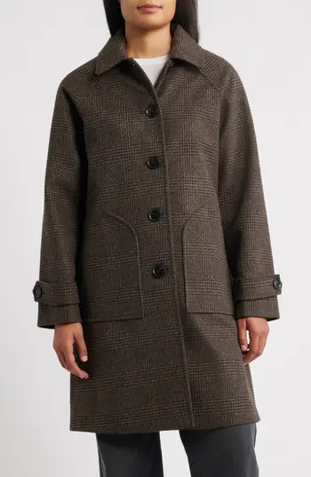 Plaid Slim Balmacaan Coat | Nordstrom
