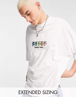 ASOS DESIGN oversized t-shirt with Grateful Dead bears print in white | ASOS (Global)