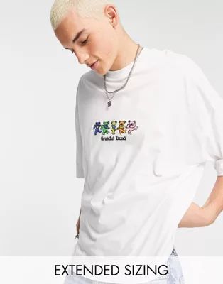 ASOS DESIGN oversized t-shirt with Grateful Dead bears print in white | ASOS (Global)