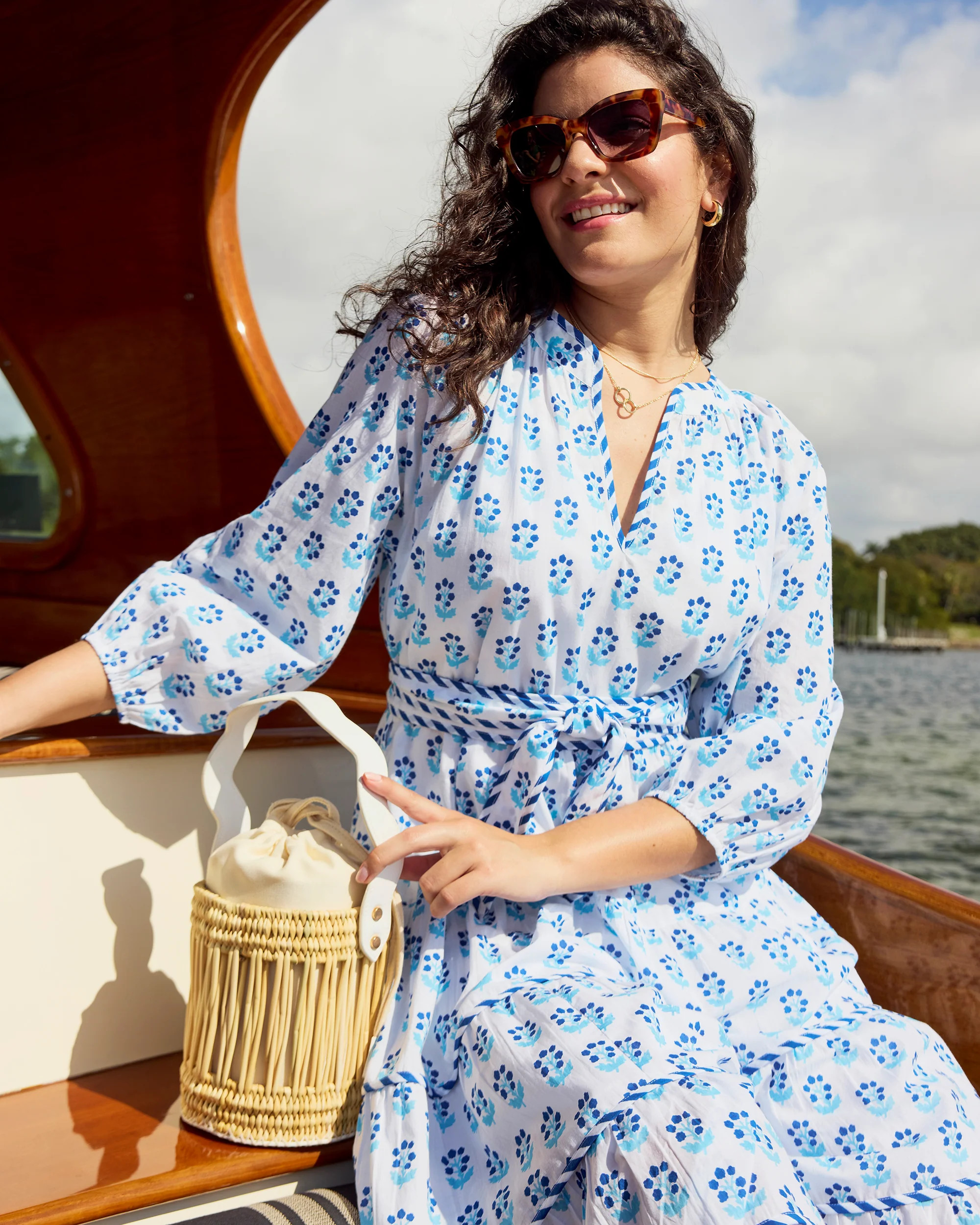 In Bloom - Main Street Dress - Blue Cloud | Printfresh