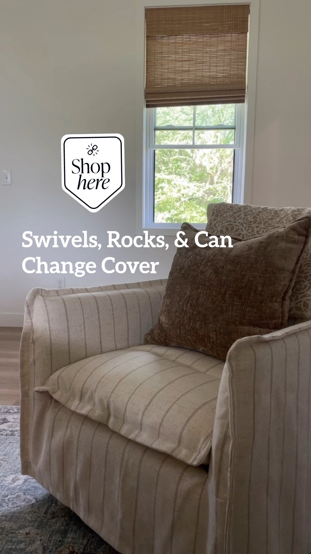 Neutral living room seating that rocks, swivels, and can change covers! And don’t get me started on these no-drill bamboo shades. 

#LTKStyleTip #LTKHome #LTKFamily