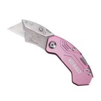 Kobalt Pink Pocket Lockback 3/4-in 1 -Blade Folding Utility Knife Lowes.com | Lowe's