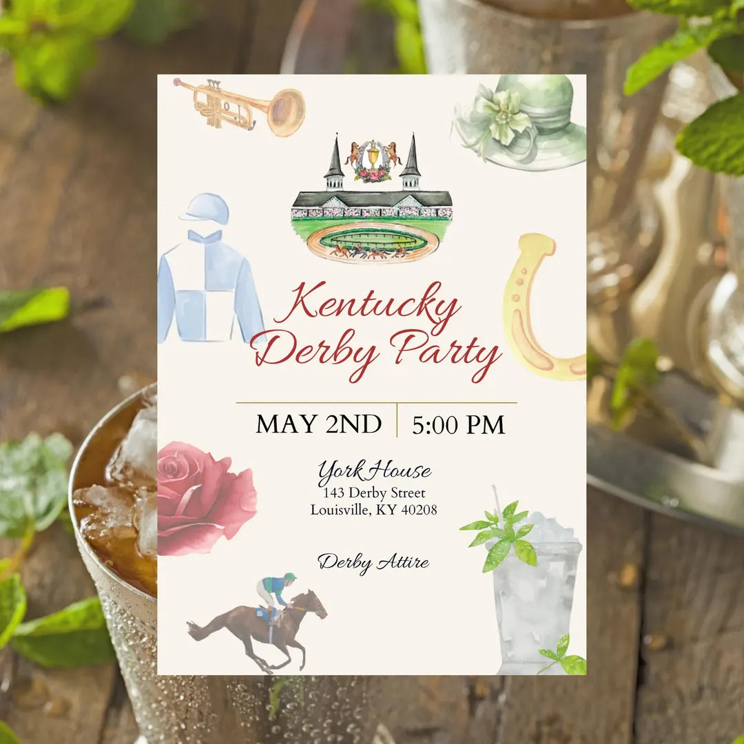 Kentucky Derby Invitation Template | Instant Download - Etsy | Etsy (US)