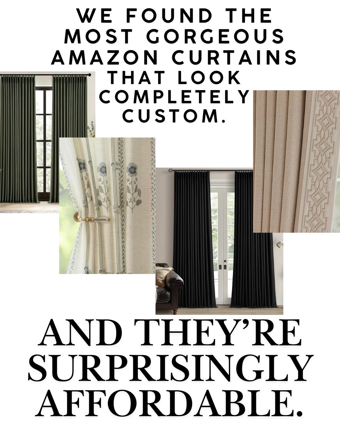 If you’ve been following along with our recent bedroom install, you already know the finishing touch we’ve been waiting for… the drapery. And we found the most beautiful affordable Amazon curtains that truly look custom once they’re hung.

We chose a natural linen color with a soft cream trim for that timeless, designer look. They add warmth, texture, and just the right amount of softness to the room without feeling heavy. It’s one of those small details that instantly makes a space feel elevated, cozy, and thoughtfully styled.

The best part? They’re budget-friendly and easy to install, but they give the look of high-end custom drapery.

If you’re wanting your home to feel a little more polished and layered, these are such a good place to start.

Shop our favorite affordable Amazon curtains that look custom right here.

#amazonhome #amazondrapes #amazondrapery 

#LTKHome