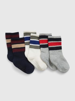 Baby Cotton Stripe Crew Socks (3-Pack) | Gap (US)