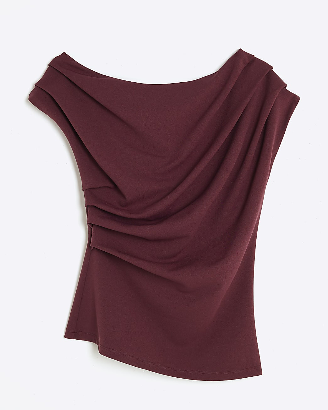 Red Sleeveless Drape Top | River Island UK & IE