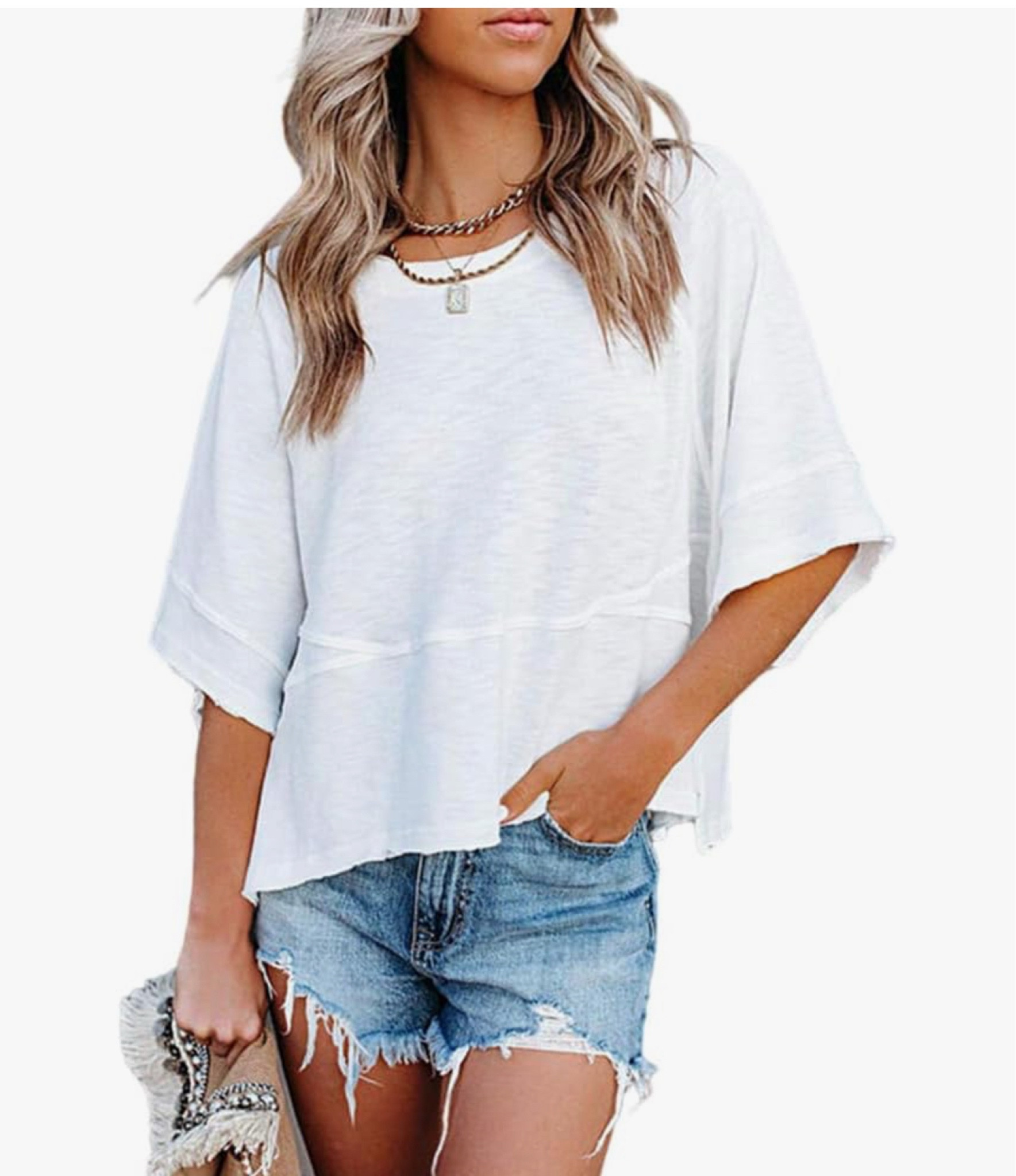Free people dupe 
Amazon find 
Amazon fashion 
Summer style 
Summer tshirt 

#LTKFindsUnder50 #LTKOver40 #LTKStyleTip