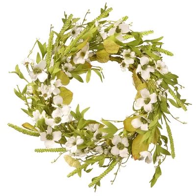 22" Dogwood Wreath Ophelia & Co. | Wayfair North America
