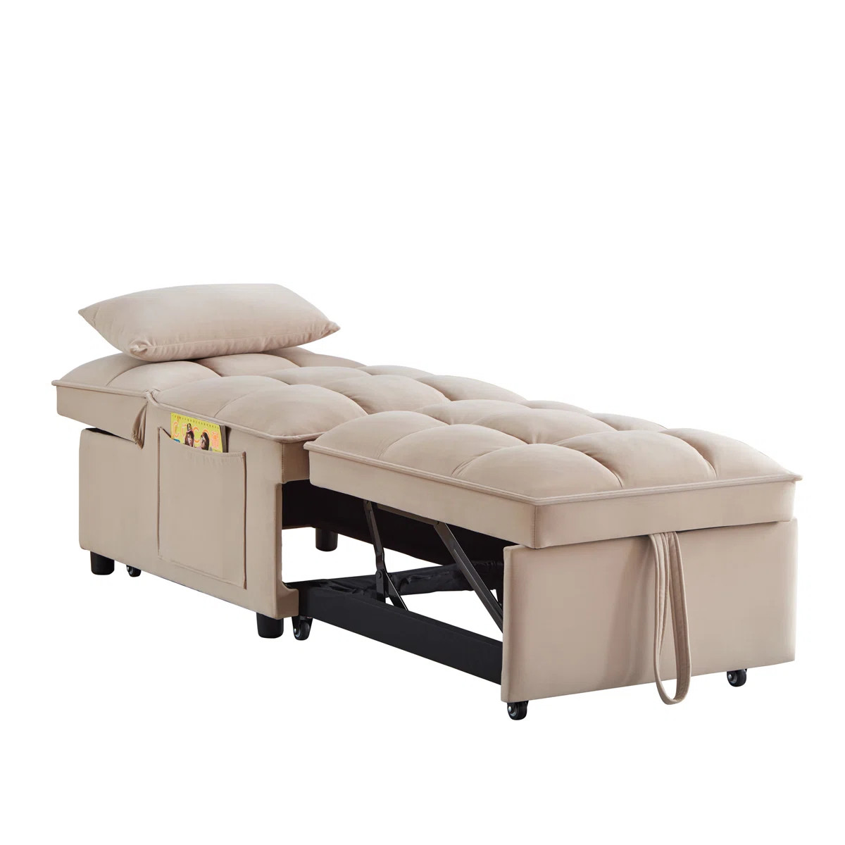 4 In1 Multi-Function Single Sofa Bed With Storage Pockets | Wayfair North America