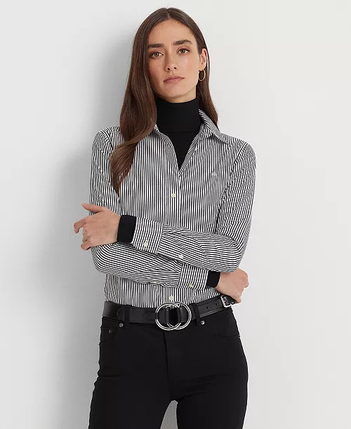 Lauren Ralph Lauren Non-Iron Straight-Fit Shirt, Regular & Petite - Macy's | Macy's